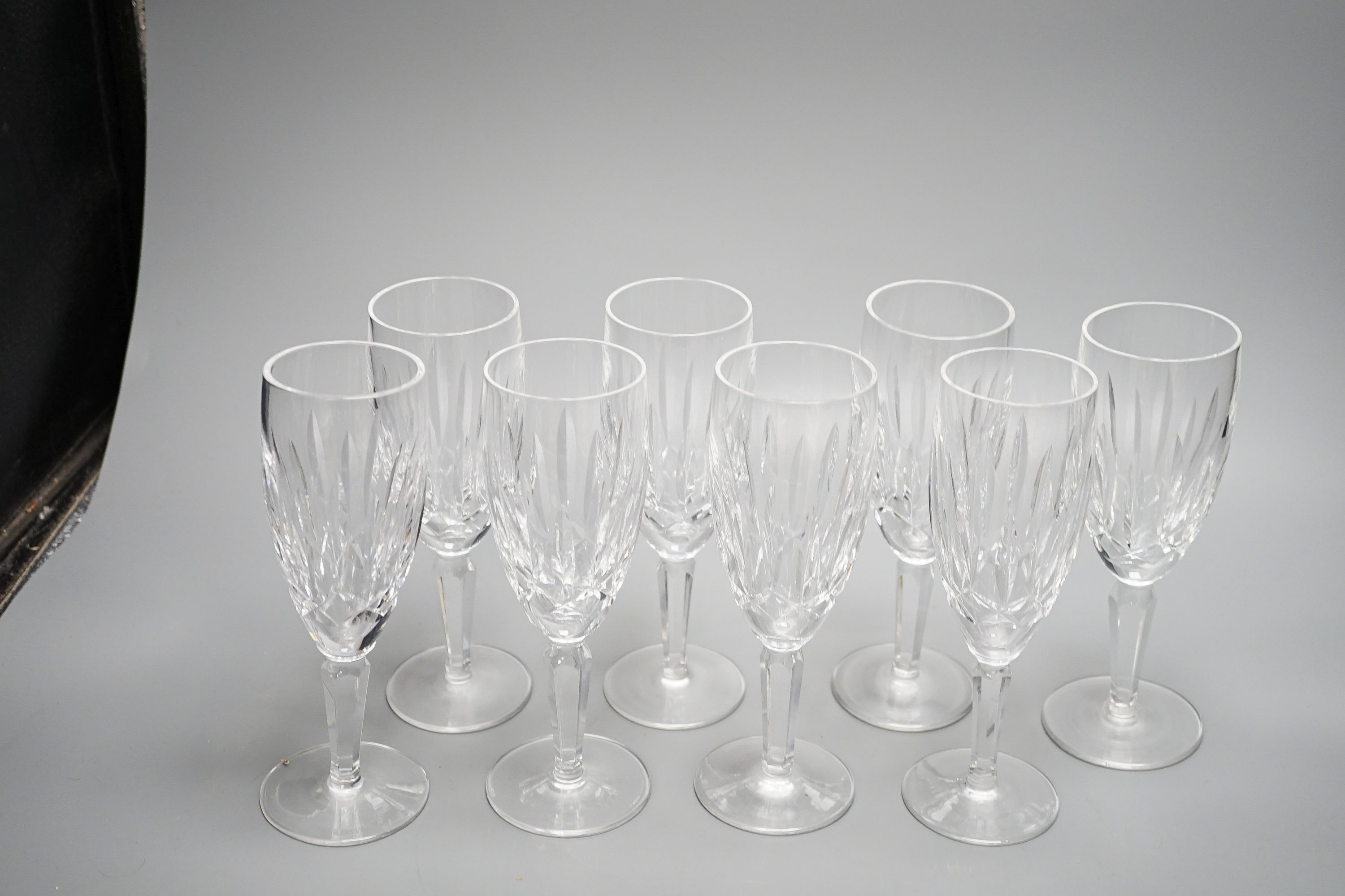 A set of eight Waterford wine flutes, height 18.5cm